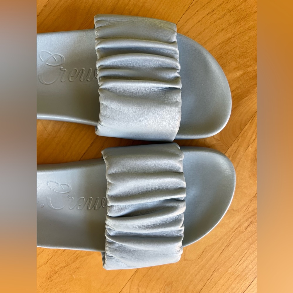J. Crew Pacific Scrunchie-strap Slides in Blue Mist - Picture 2 of 8